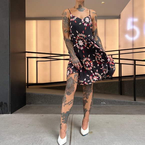 COPY - Gap Dress Geometric Quilt Print Cami Straps Sz M - Picture 11 of 11